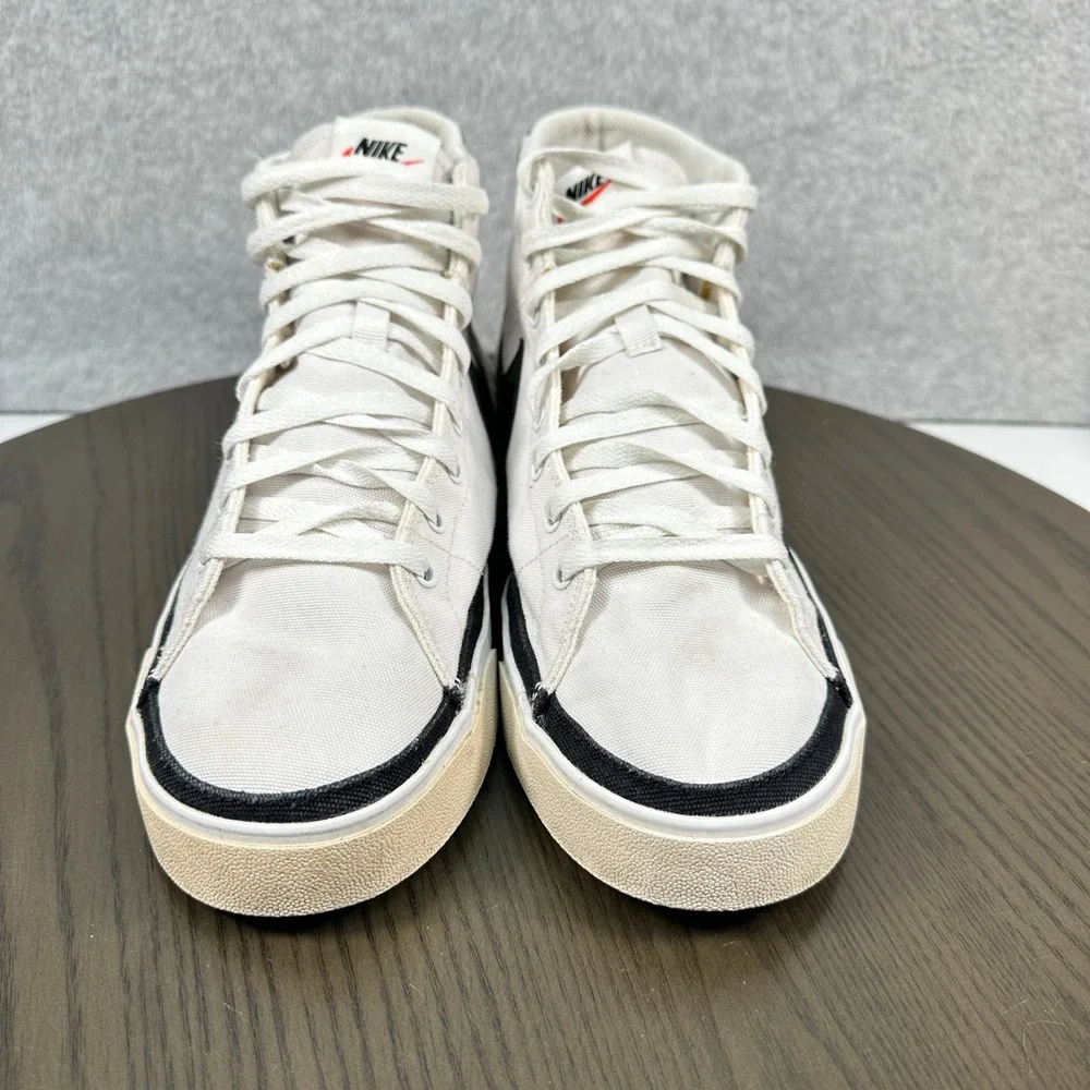 Nike Court Legacy Canvas Mid Sneaker Mens 12 White Black Shoes